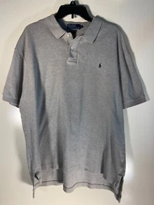 Polo Ralph Lauren Polo Shirt Mens XL Gray Pony Cotton Solid Short Sleeve - Picture 1 of 6