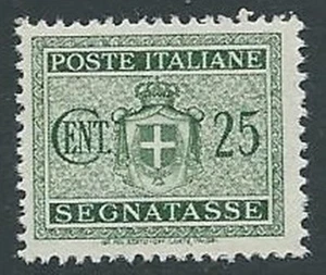 1945 LUOGOTENENZA SEGNATASSE 25 CENT FILIGRANA RUOTA MNH ** - SV3 - Picture 1 of 1