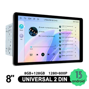 8G+128G Wireless Carplay Double DIN Android 13 Car Stereo 8 inch Touchscreen GPS - Picture 1 of 16