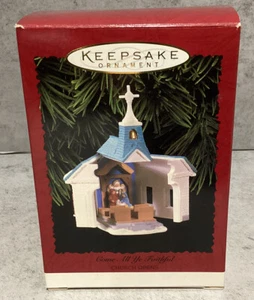 Hallmark 1996 Andenken Ornament Komm alle ihr treuen Kirche öffnet Geburt - Bild 1 von 2
