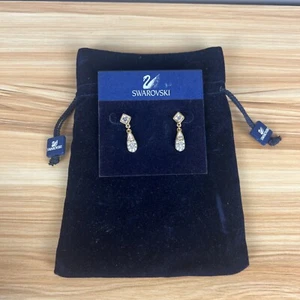 Swarovski Crystal Aurora Borealis Crystal Drop Gold Earrings #959299 - Picture 1 of 6