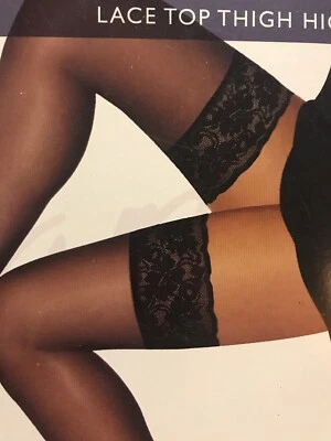 Top de encaje Hanes Silk Reflections hasta los muslos, estilo 0A444 talla AB apenas allí Foto 1 de 4