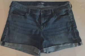 Women's Old Navy Blue Denim Stretch Shorts Size 16 - roll up hem - Picture 1 of 3