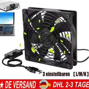 USB PC Ventilator lüfter 120mm Leise PC Gehäuselüfter Einstellbare Fan 3 Modi 5V - Bild 1 von 14