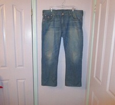 TRUE RELIGION Relaxed Straight Size 40x32 JEANS Denim FLAP Pockets USA Mid VTG