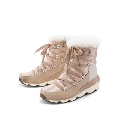 Women's Fur-Lined Snow Boots Side Zipper Warm Winter Waterproof Boots - Image 1 of 4