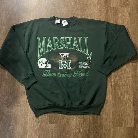 VTG 90s Marshall University Thundering Herd Sweatshirt, size XL, Deadstock Cover