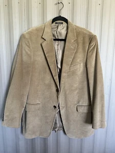 VTG Adolfo Men's Corduroy Sport Coat Blazer Jacket Solid 2 Button Lined sz 42 R - Picture 1 of 12