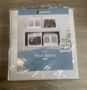 Juego de 4 cajas de zapatos de malla blanca nuevas - Imagen 1 de 2