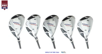 AGXGOLF MENS SENIOR FLEX GRAPHITE HYBRID IRONS SET #5,6,7,8 & 9 CHOOSE HAND: ALL LENGTHS