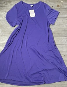 Nuevo con etiquetas Vestido Jessie LuLaRoe XL con Bolsillos Púrpura Sólido - Imagen 1 de 2
