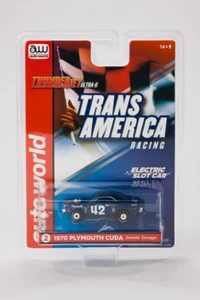 AW ThunderJet Ultra-G 1970 Plymouth Cuda Trans Am Slot Car - Svedese Savage - Foto 1 di 2