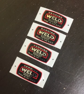 4 Weld Square Racing Lip Decals Draglite rims Pro Stars drag alumastar wheels - Image 1 of 2