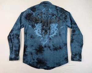 Helix Shirt Adult Small Blue Green Ornate Tribal Grunge Tattoo MMA - Picture 1 of 14