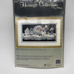 "Kit de costura Heritage Collection de Elsa Williams Wild About Pansies 20x10"" nuevo" - Imagen 1 de 3