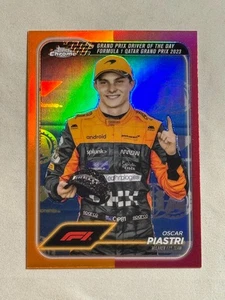 2024 Topps Chrome Formula 1 F1 Orange / Red Refractor Oscar Piastri #175 McLaren - Picture 1 of 2