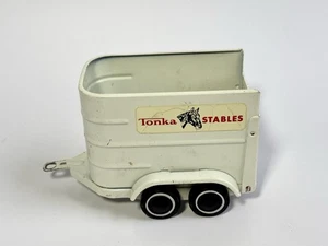 Vintage 1970's Tonka Stables Farm Horse White Trailer Pressed Steel Toy #52620 - Picture 1 of 5