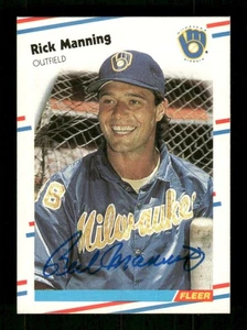 1988 Fleer  168 Rick Manning signed auto autograph  MZ BXCP56 - Picture 1 of 2