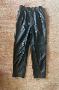 Vintage Forenza West Bay High Rise Genuine Leather Lined Pants | Black | Size 10 - Picture 1 of 11
