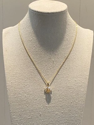 Colgante Chapado en Oro Circonita Cúbica Delicado 18" Cadena Ajustable Starburst  Foto 1 de 4