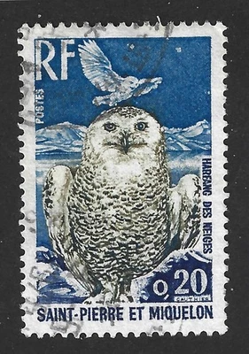 St. Pierre & Miquelon 1973 #425 Snow Owl - VF Used - Image 1 of 2