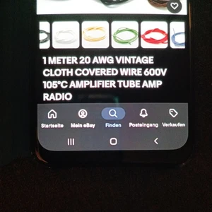6x 1 METER 20 AWG VINTAGE CLOTH COVERED WIRE 600V 105°C AMPLIFIER TUBE AMP RADIO - Bild 1 von 3