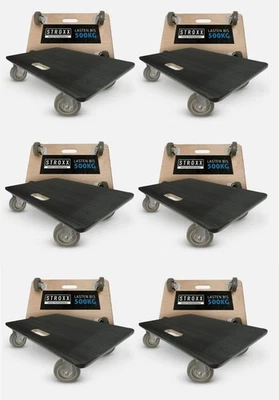 6x STROXX TRANSPORTROLLER 600X400 MM 500KG TRAGKRAFT ROLLBRETT - Bild 1 von 4