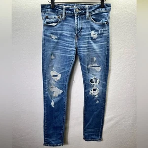 American Eagle Next Level Stretch Distressed Skinny Jeans Herren 29/30 blau 2300 - Bild 1 von 11