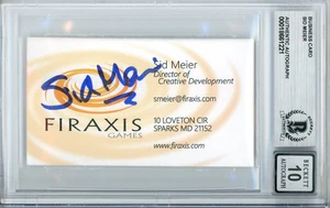 Tarjeta de visita firmada por Sid Meier Firaxis Games Civilization Beckett Auto BAS 10 - Imagen 1 de 2