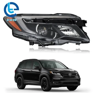 1PCS RH Black For Pilot ELITE 16-18&Passport 19-21 W/LED Low Beam+DRL Headlight - Foto 1 di 16