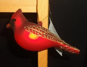 Northern Cardinal Male Handblown Glass Ornament Hand Painted Cobane Red Bird - Picture 1 of 2