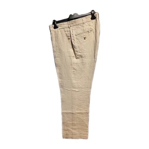 Orvis 100% Linen Pants Men's 38x30 Beige Casual Business Summer Chino Slacks - Picture 1 of 12