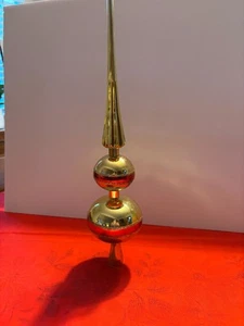 Vintage Replik Kunststoff Christbaumspitze Gold und Rot - Bild 1 von 1