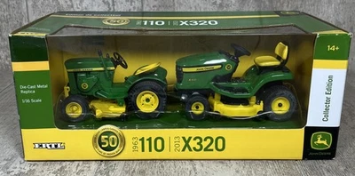 1/16 Ertl John Deere 1963 110 & 2013 X320 Lawn & Garden Tractor DieCast Set - Image 1 of 4
