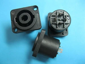 100 Pcs SPEAKON 4 Pole Female Jack Compatible Audio Cable Connector Black 5281 - Picture 1 of 3