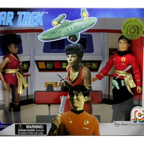 Star Trek Mego Sulu & Uhura 8" Action Figures W/Enterprise Set Limited Edition Cover