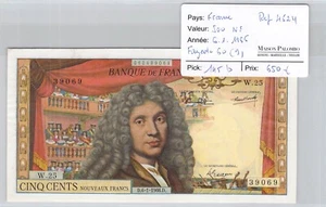 Ticket France - 500 NF - 6.1.1966 - Fayette 60(9) - Pick 145B - N°062439069 - Picture 1 of 2