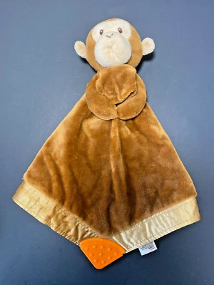 Редкий Baby Gund коричневый обезьяна плюшевый атласный милый оранжевый зубочистка безопасности одеяло - Изображение 1 из 4