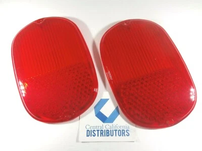 TAIL LIGHT LENS SET (RED / RED) LEFT AND RIGHT PAIR VOLKSWAGEN T2 BUS 1962-1971 - Image 1 of 2