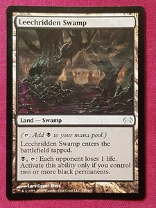 Magic The Gathering PLANECHASE LEECHRIDDEN SWAMP land card MTG - Picture 1 of 2
