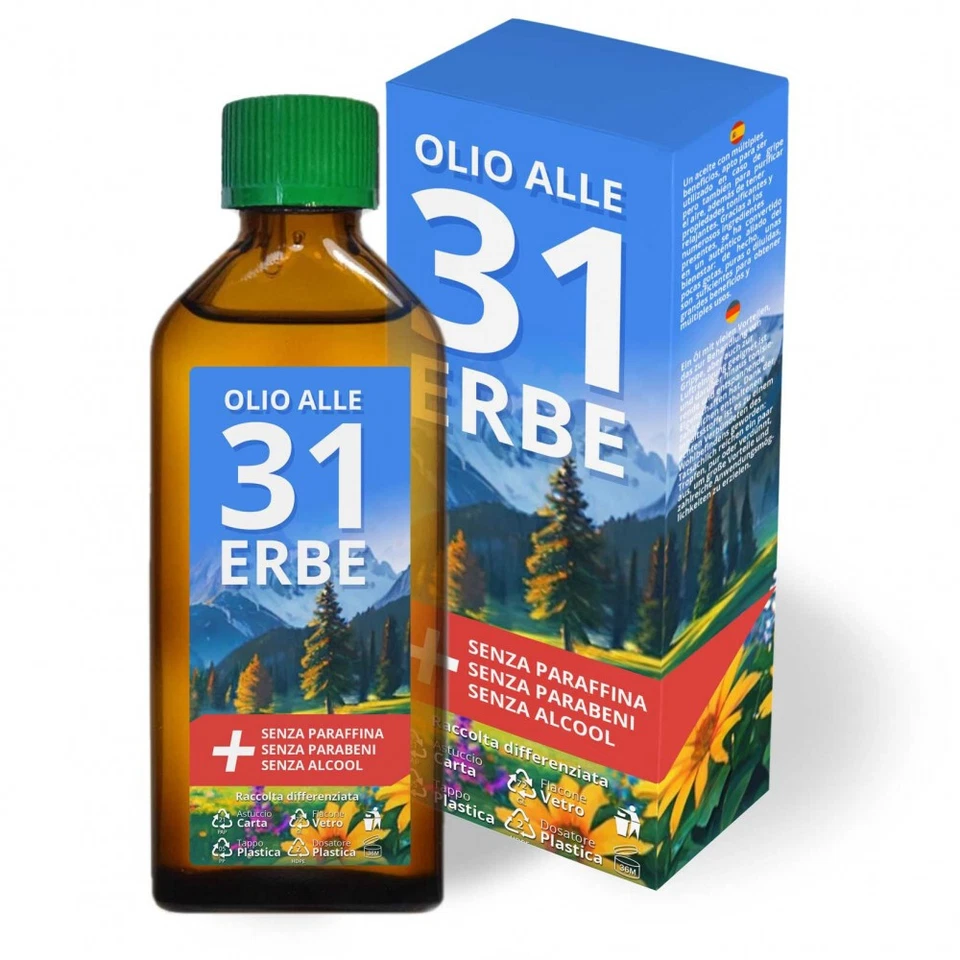 LUPEX SHOP OLIO 31 BALSAMICO ALLE 31 ERBE NATURALI RAFFREDDORE ARTICOLAZIONI DOLORI 100ML