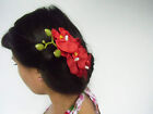 Pliers Clip Fascinator Hair Branch 4 Orchid Orchids Flowers Red Hairdressing