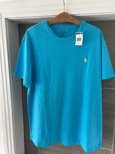 Men Polo Ralph Lauren Light Blue T Shirt BNWT Size Medium, Pit To Pit 21 Inch, - Picture 1 of 8