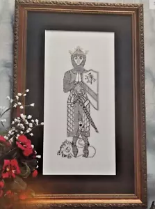 Vintage Blackwork I Medieval Knight Cross Stitch Pattern Rae Iverson 1994 - Picture 1 of 4