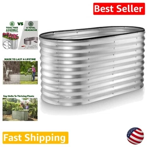 Galvanized Metal Raised Garden Bed 4x2x2 ft - Easy Assembly, Weather-Resistant - Picture 1 of 8