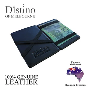 Wallet - Mens Magic Flip Wallet by Distino - 100% Genuine Men's Leather Slim - Photo 1/12