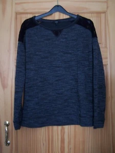 Ladies size 12 Next Marl Grey and Black sweatshirt style top - Picture 1 of 5