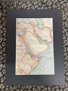 Genuine Antique Mounted Map , Printed 1902 , SAUDI ARABIA MIDDLE EAST ,LARGE - Picture 1 of 4