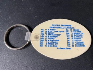 1989 Seattle Seahawks Football Schedule Keychain Galloping Gertie’s Tillicum Wa - Picture 1 of 2