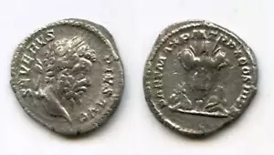 Silberdenar des Septimius Severus (193-211 n. Chr.), Typ "Trophäe", Rom, römische Em - Bild 1 von 1